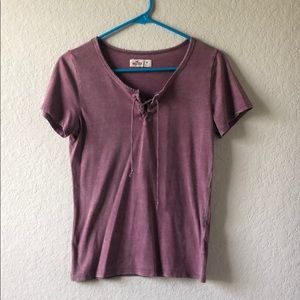 Purple tee with front tie